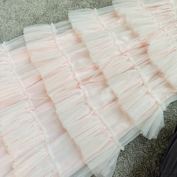 NEW AMY JANE LONDON Amy Jane London Evangeline Ruffle Maxi Dress Pink Size XS - Picture 6 of 15